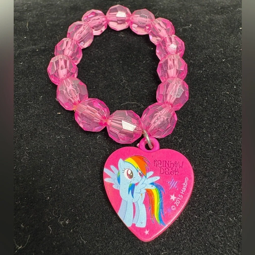 My Little Pony Pink Beaded Bracelet with Rainbow Dash Charm